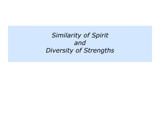 Slides S is for Similarity of Spirit and Diversity of Strengths.019